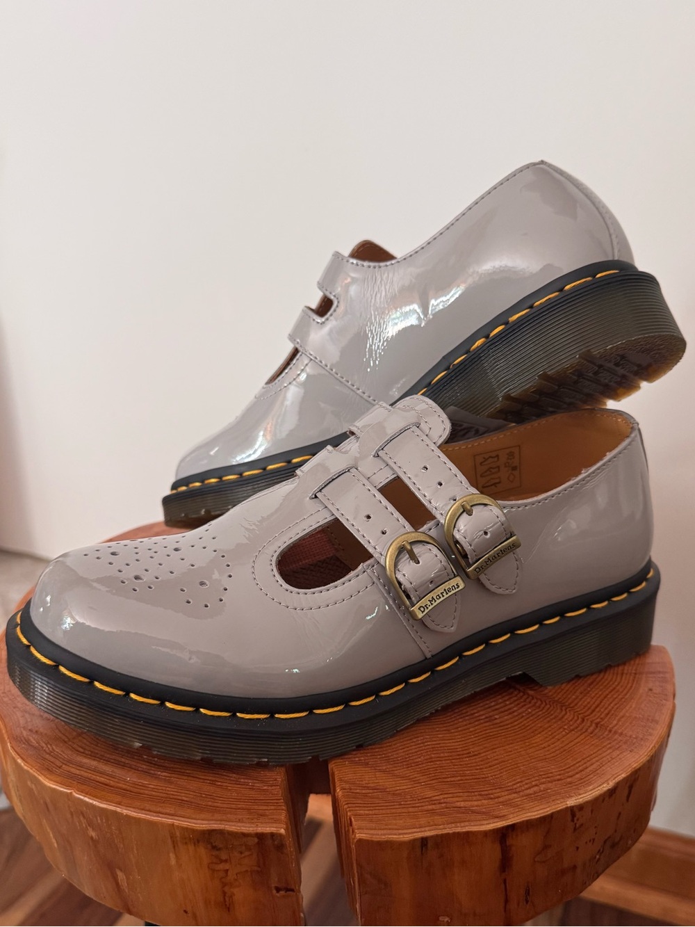 8065 PATENT LEATHER MARY JANE SHOES Grey Patent Lamper NEW Without Box Sz 8 - Picture 5 of 13
